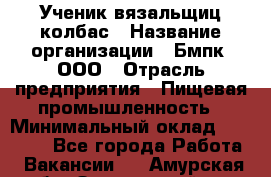 Ученик вязальщиц колбас › Название организации ­ Бмпк, ООО › Отрасль предприятия ­ Пищевая промышленность › Минимальный оклад ­ 18 000 - Все города Работа » Вакансии   . Амурская обл.,Завитинский р-н